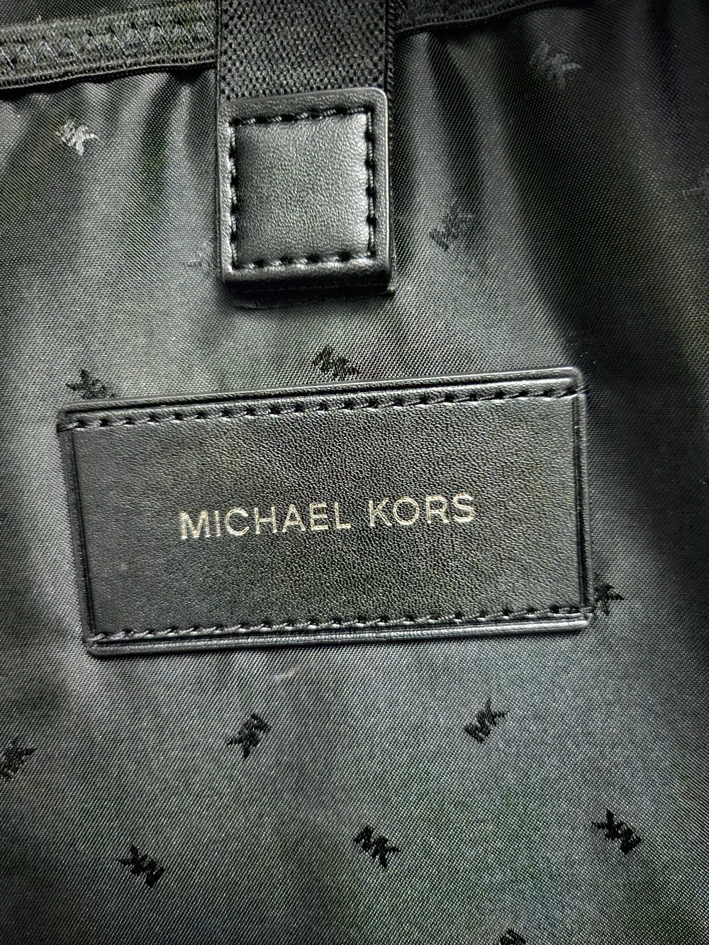 Michael Kors Kent Black Camouflage Nylon Jacquard Large Backpack in Black